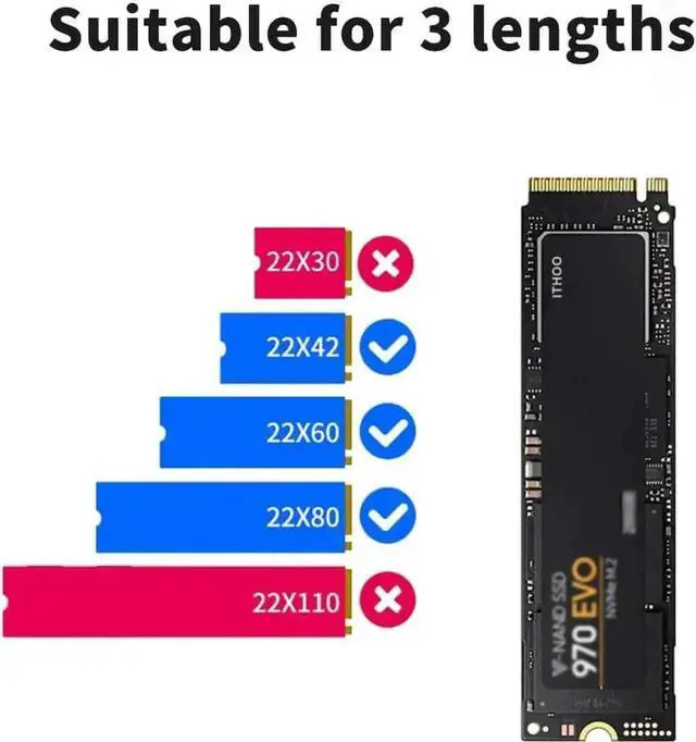Alt view image 6 of 7 - M.2 NVMe SSD Enclosure with RTL9210 Chip, PCIe M Key to USB 3.1 Gen2 10Gbps Type-C External Hard Drive Case, Supports Up to 3TB, Fits 2242/2260/2280 M.2 Drives, Black Housing Equipped with USB-A & USB