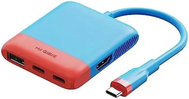 Main image of Hagibis Video Capture Card Portable Switch Dock for Nintendo Switch & Switch OLED, USB3.0 1080P 60fps Game Recorder with 4K HDMI Pass Through, Low Latency MS2130 Chip for Live Streaming Gaming, Red Bl
