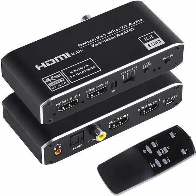 Main image of Torpedo Nova HDMI 2.0b 2x1 Switch with Audio Extractor and eARC Function, 4K@60Hz HDR Video Output, Supports 7.1 Channel Surround Sound & Dolby Atmos for Home Theater Game Consoles TV Box
