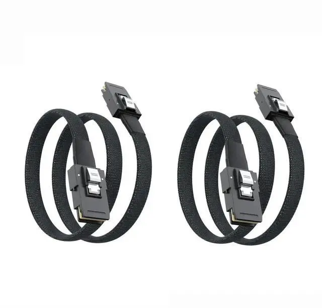 Main image of 2 Pack 0.5m 1.64ft Internal Mini SAS HD Cable SFF-8087 Male to Male Cord, High Speed Server Storage Wire Compatible with RAID Cards, PCIe Controllers, Hard Drive Backplanes and Disk Array Systems