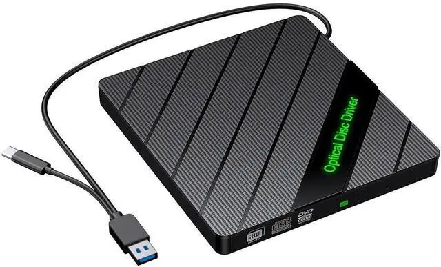 Main image of 7-in-1 Multifunctional External Optical Drive, USB3.0 & USB-C Dual Interface DVD CD RW Rewritable Burner, 24X High Speed Reading 8X Writing, Built-in SD TF Card Reader and Extra USB Port, Plug and Pla