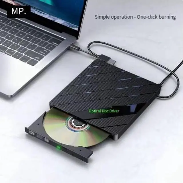 Alt view image 2 of 4 - 7-in-1 Multifunctional External Optical Drive, USB3.0 & USB-C Dual Interface DVD CD RW Rewritable Burner, 24X High Speed Reading 8X Writing, Built-in SD TF Card Reader and Extra USB Port, Plug and Pla