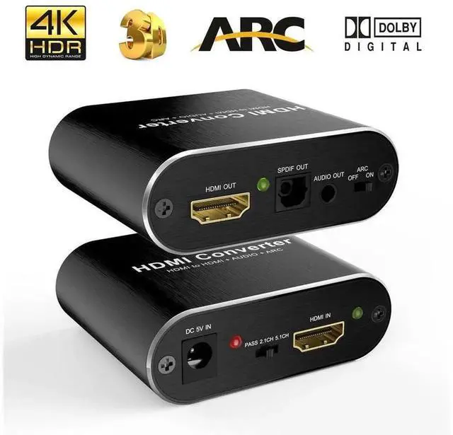 Main image of eokCXOY OZV8 HDMI 2.0 Audio Extractor 4K@60Hz with ARC 5.1 Surround Sound, HDMI to SPDIF Optical & 3.5mm Audio Output Converter for PS5 Xbox Series X Blu-ray Player TV Box