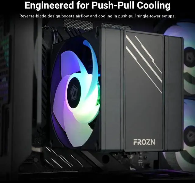 Alt view image 6 of 7 - ID-COOLING AS-120-ARGB-KR 120mm ARGB Reverse Blade Case Fan 120×120×25mm Reverse Airflow 28.3dB(A) Ultra Quiet PWM Fan Compatible with ASUS MSI Gigabyte ASRock for PC Case & Water Cooler Radiator