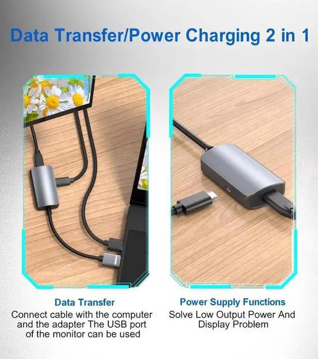 Alt view image 6 of 7 - 4K 60Hz HDMI to USB-C Female Video Capture Adapter, HDMI Type-C Audio Video Converter with 5V Power Supply, Portable HDMI Input to USB C Output Recording Cable for Laptop Phone Live Streaming