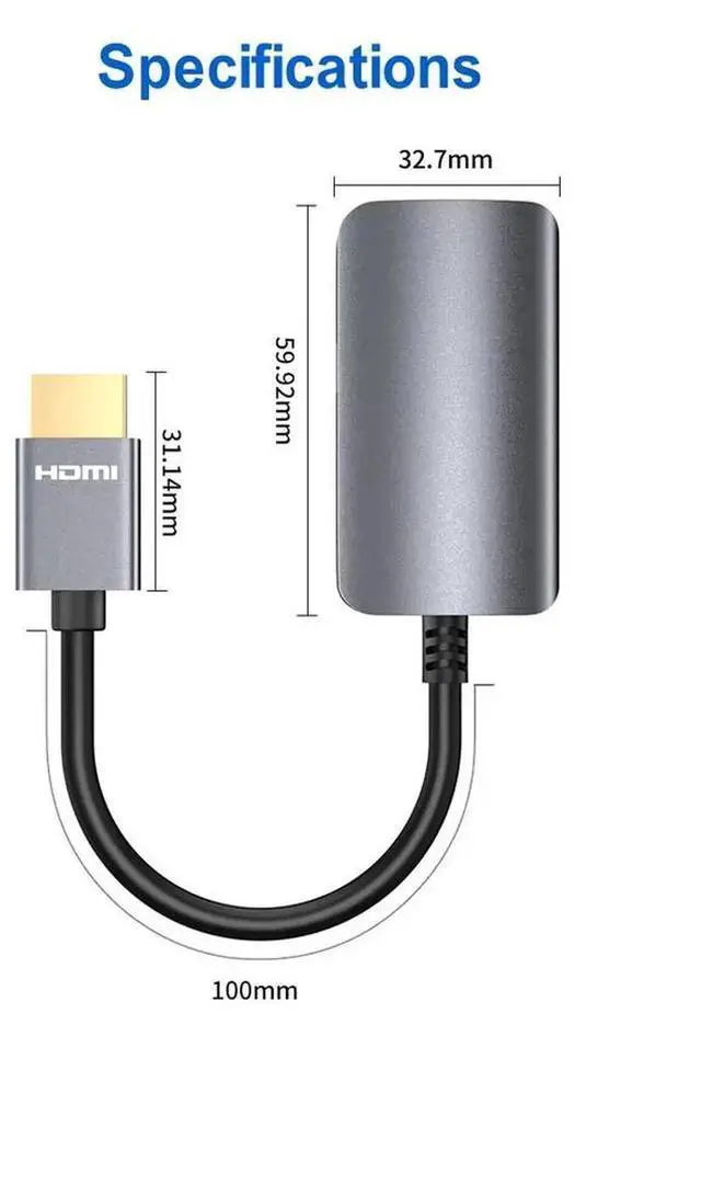 Alt view image 7 of 7 - 4K 60Hz HDMI to USB-C Female Video Capture Adapter, HDMI Type-C Audio Video Converter with 5V Power Supply, Portable HDMI Input to USB C Output Recording Cable for Laptop Phone Live Streaming