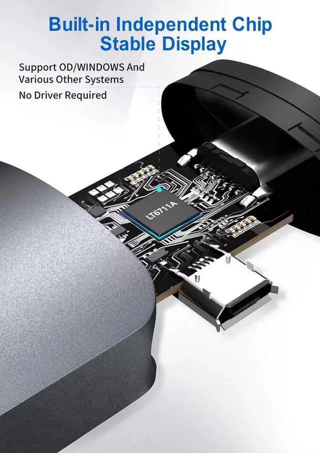 Alt view image 5 of 7 - 4K 60Hz HDMI to USB-C Female Video Capture Adapter, HDMI Type-C Audio Video Converter with 5V Power Supply, Portable HDMI Input to USB C Output Recording Cable for Laptop Phone Live Streaming