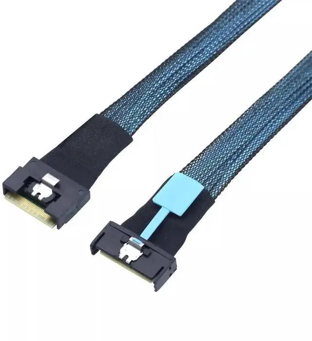 Main image of PCI-E 5.0 MCIO x8 74Pin to SAS4.0 SFF-8654 8i 74P Extension Cable, 0.8M Length 24Gbps High Speed Server Internal Data Transmission Cord for Storage Array RAID Controller Card
