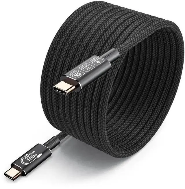 Main image of 16.4FT Extra Long USB-C to USB-C Cable, USB 3.2 Gen 2 20Gbps Data Transfer Speed, 100W 20V/5A Fast Charging Cord, Supports 4K@60Hz Video Audio Output for Laptops Phones Monitors Docking Stations