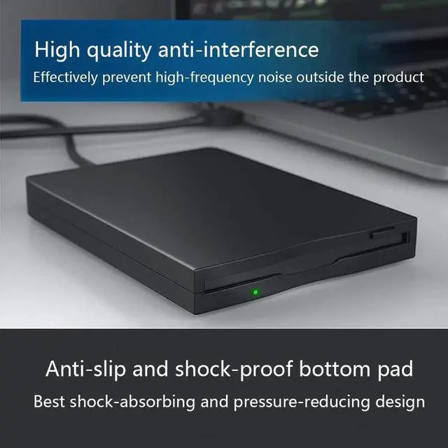 Alt view image 4 of 7 - 3.5 Inch External USB Floppy Disk Drive, Portable 1.44MB USB FDD Floppy Disk Reader Plug and Play Retro Data Storage Compatible with Laptops Desktops for Old File Data Reading and Backup