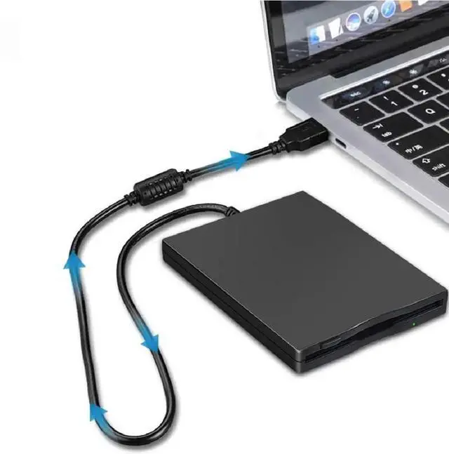 Alt view image 3 of 7 - 3.5 Inch External USB Floppy Disk Drive, Portable 1.44MB USB FDD Floppy Disk Reader Plug and Play Retro Data Storage Compatible with Laptops Desktops for Old File Data Reading and Backup