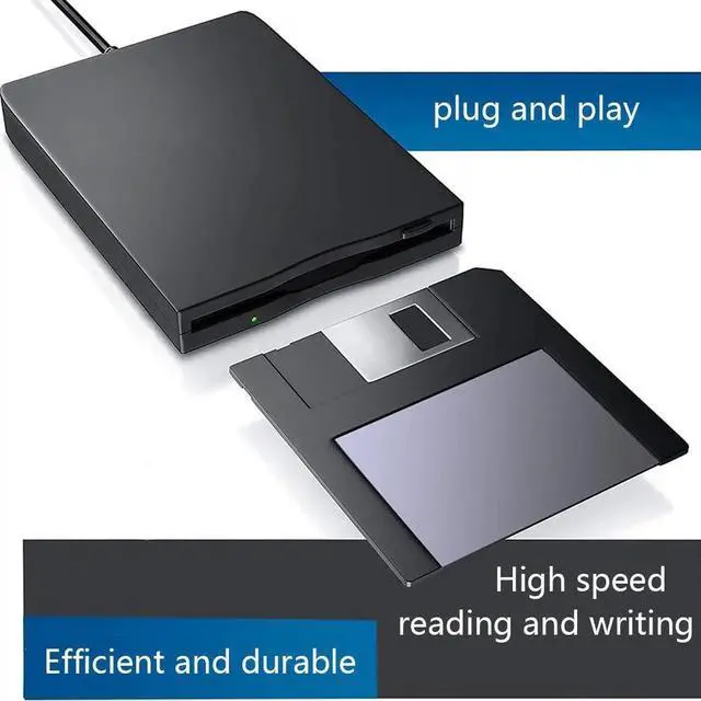 Alt view image 6 of 7 - 3.5 Inch External USB Floppy Disk Drive, Portable 1.44MB USB FDD Floppy Disk Reader Plug and Play Retro Data Storage Compatible with Laptops Desktops for Old File Data Reading and Backup
