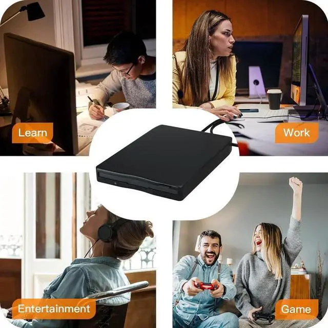 Alt view image 5 of 7 - 3.5 Inch External USB Floppy Disk Drive, Portable 1.44MB USB FDD Floppy Disk Reader Plug and Play Retro Data Storage Compatible with Laptops Desktops for Old File Data Reading and Backup