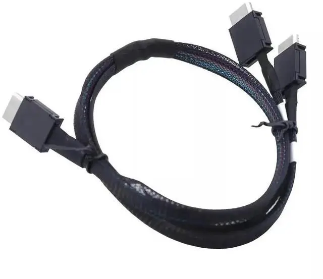 Alt view image 5 of 6 - Dilinker OCuLink PCIe SFF-8611 4i to Dual SFF-8611 4i Breakout Cable, 50CM High Speed SAS4.0 Server Internal Interconnection Cord for Storage Backplane RAID Controller Data Center Workstation