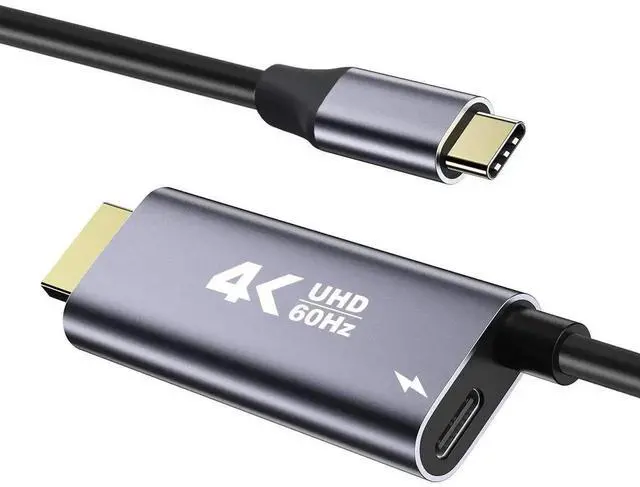Main image of USB-C to HDMI Cable with PD Power Delivery, 4K@60Hz High Speed Screen Mirroring Cord, Portable Video Converter Compatible with Switch 2, Laptops and USB-C Smart Phones