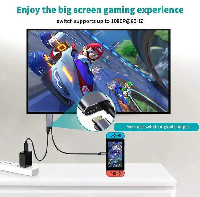 Alt view image 4 of 4 - USB-C to HDMI Cable with PD Power Delivery, 4K@60Hz High Speed Screen Mirroring Cord, Portable Video Converter Compatible with Switch 2, Laptops and USB-C Smart Phones