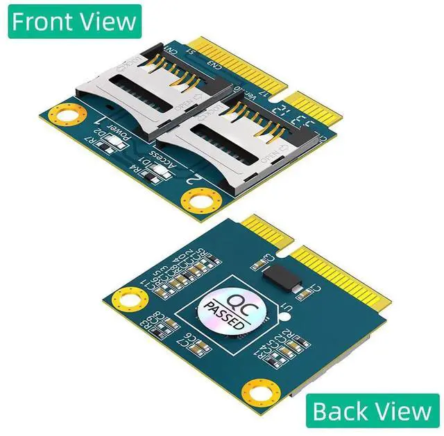 Alt view image 5 of 5 - Mini PCIe to Dual Micro SD TF Card Reader Adapter, MiniPCIExpress Slot to 2Port Micro SD Converter Card, for Laptop Notebook Embedded Device & Industrial PC Storage Expansion
