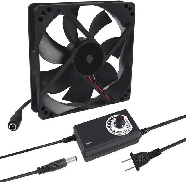 Main image of 120mm x 25mm 110V 220V AC Powered Cooling Fan with Speed Controller 3V to 12V, 1225 AC 115V 120V 220V 240V for Cooling Ventilation Exhaust Projects, Receiver DVR Playstation Xbox Component Cooling