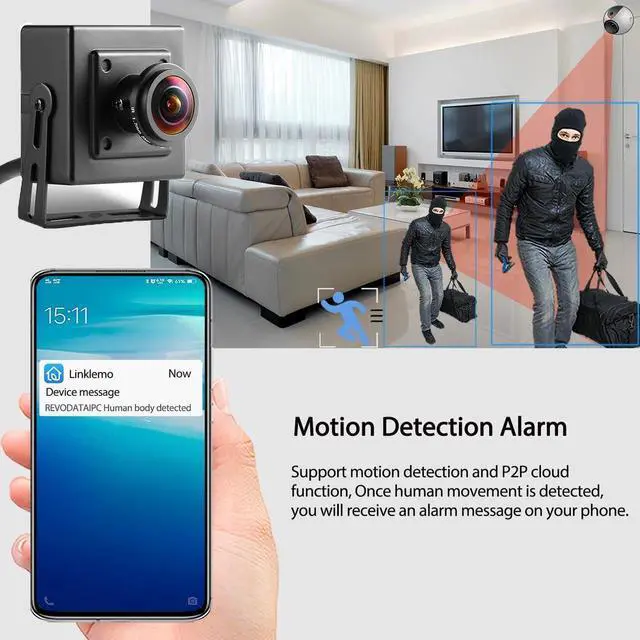Alt view image 4 of 7 - 5MP Mini Fisheye POE IP Camera,1.7mm Lens 180° Wide Viewing Angle P2P Remote View CCTV Video IP POE Camera,Small Indoor Fisheye Security Camera H.265 Motion Detection (I706-3-P-HS)