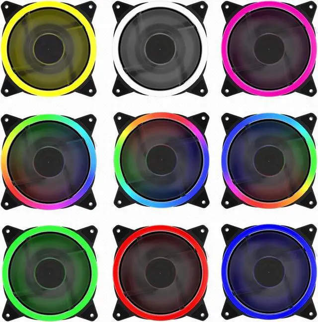 Alt view image 3 of 6 - upHere 120mm RGB Series Case Fan,Quiet Edition High Airflow LED Case Fan for PC Cases-5 Pack