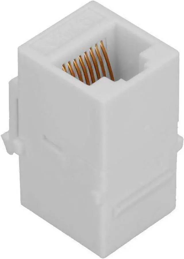 Alt view image 2 of 5 - 10-PACK CAT6 RJ45 Keystone Jack Female Coupler Insert Snap-in Connector Socket Adapter Port for Wall Plate Outlet Panel - White