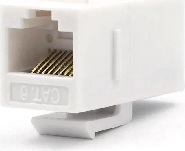 Alt view image 4 of 5 - 10-PACK CAT6 RJ45 Keystone Jack Female Coupler Insert Snap-in Connector Socket Adapter Port for Wall Plate Outlet Panel - White