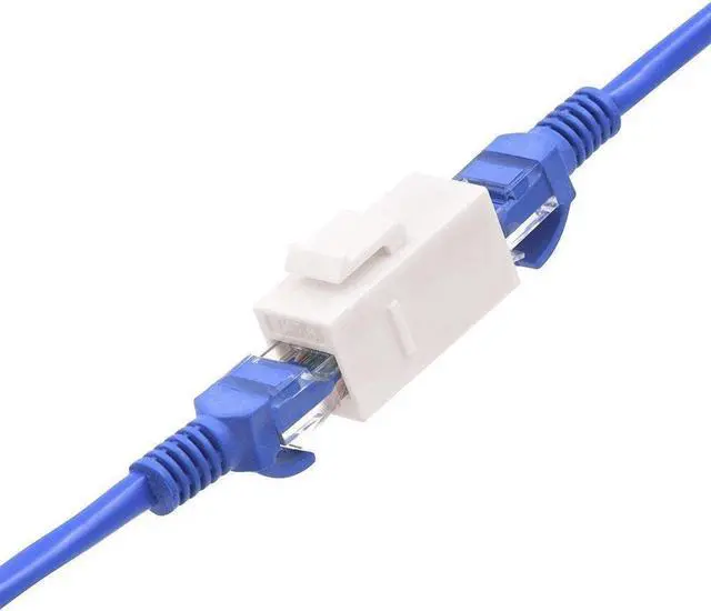 Alt view image 5 of 5 - 10-PACK CAT6 RJ45 Keystone Jack Female Coupler Insert Snap-in Connector Socket Adapter Port for Wall Plate Outlet Panel - White