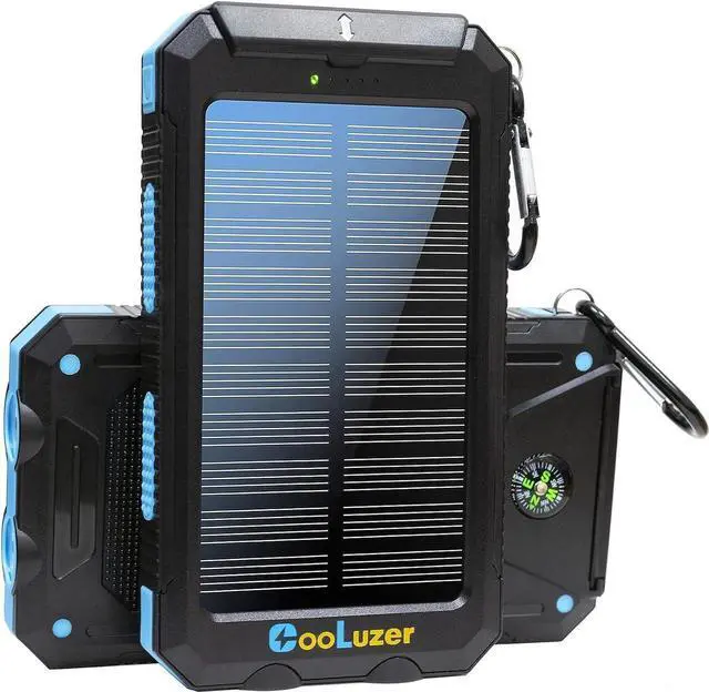 Main image of Solar Power Bank 36800mah, Solar Charger Power Bank with 18W PD 5V 3.1A outputs, IP67 Waterproof, Grade A+ Battery with LED Flashlight and Compass, Perfect Camping Gear Accessory for Outdoor (Blue)