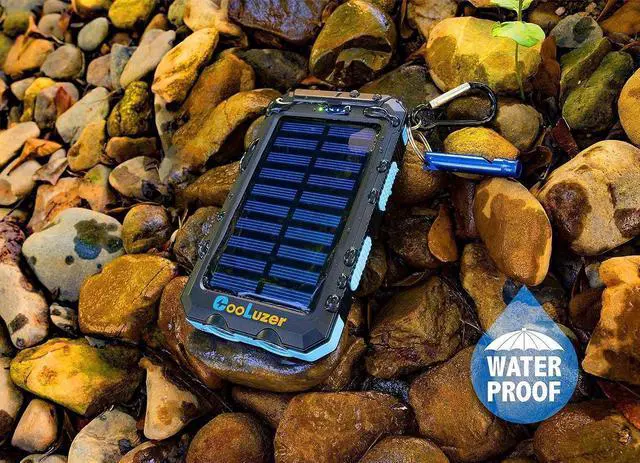 Alt view image 6 of 7 - Solar Power Bank 36800mah, Solar Charger Power Bank with 18W PD 5V 3.1A outputs, IP67 Waterproof, Grade A+ Battery with LED Flashlight and Compass, Perfect Camping Gear Accessory for Outdoor (Blue)