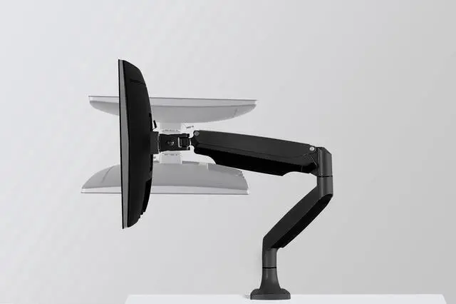 Alt view image 4 of 7 - Mount-It! Single Monitor Arm Desk Mount | Gas Spring Monitor Arm | Full Motion Articulating Height Adjustable | Fits 21 22 23 24 27 30 32 Inch VESA Compatible Computer Screen | Clamp and Grommet Base
