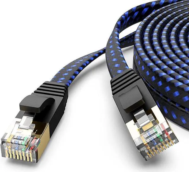 Alt view image 2 of 7 - Cat 7 Ethernet Cable Cat7 High Speed Flat Gigabit RJ45 LAN Cable 10Gbps Shielded Internet Network Patch Cord Compatible for Gaming PS5 PS4 PS3 Xbox PC Laptop Modem Router Computer 25FT