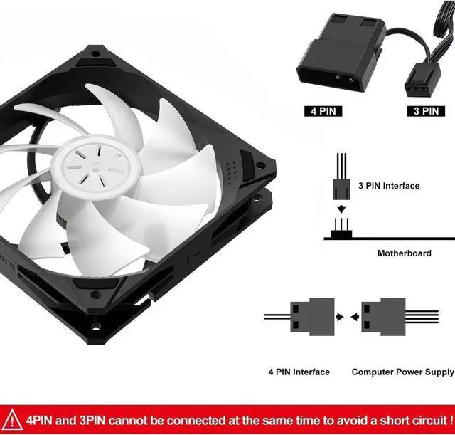 Alt view image 4 of 7 - uphere 120mm Case Fan Long Life Cooling Case Fan for Computer Cases Cooling,3-Pack,NK12BK3-3