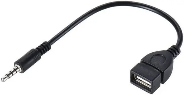 Alt view image 2 of 3 - 3.5mm AUX Audio Plug to USB A Female Car Adio Adapter Cable Converter Car Radio for Car Stereos, Car GPS, CD, DVD Audio Black