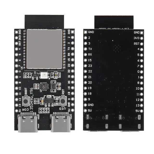 Alt view image 2 of 5 - anicorn 2PCS ESP32-C6 ESP32 ESP32c6 WiFi+Bluetooth Internet of Things Dual Type-C Development Board ESP32 Core Board ESP32-C6-DevKit C