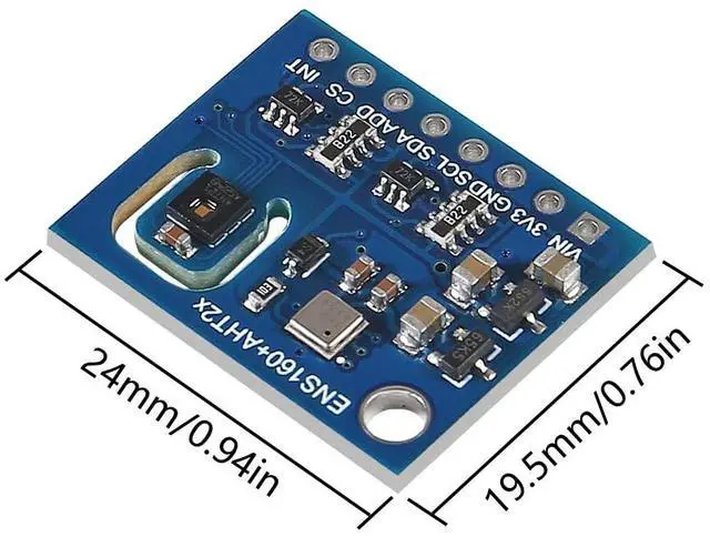 Alt view image 3 of 6 - 2PCS ENS160+AHT21 Carbon Dioxide CO2 eCO2 TVOC Air Quality and Temperature and Humidity Sensor Replace CCS811 for Arduino