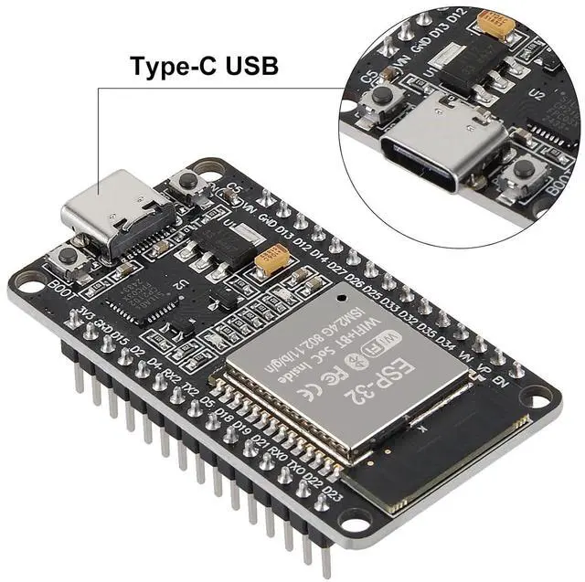 Alt view image 5 of 7 - anicorn 4PCS USB-C ESP32 ESP-32 Development Board, CP2012 30Pin WiFi+Bluetooth Dual Core Type-C Interface 2.4GHz Dual Mode WiFi+Bluetooth Dual Core Microcontroller Support STA/AP/STA+AP - OEM