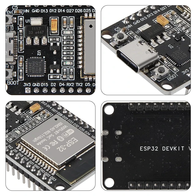 Alt view image 3 of 7 - anicorn 1PCS Type-C ESP32 ESP-WROOM-32 Development Board WiFi + Bluetooth CP2102 Dual Core 2.4Ghz Microcontroller Compatible with Arduino (ESP32 30P, Type-C) - OEM