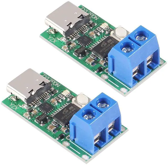 Main image of anicorn 2PCS Type-C USB-C Fast Charging Trigger Module, Pd2.0 3.0 to Dc USB Decoy Fast Charge Trigger Poll Detector with Terminal (ZY12PDN with Screw Terminal)