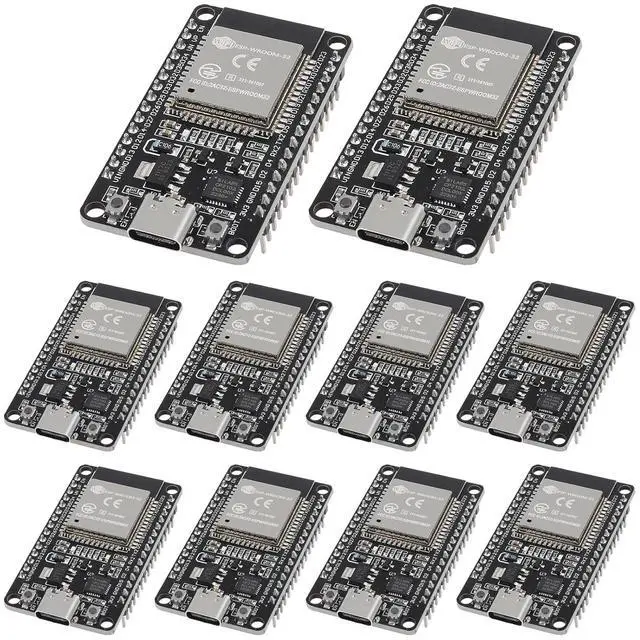 Main image of 10PCS Type C ESP-WROOM-32 ESP32 ESP-32D Chip CP2102 Development Board 2.4GHz Dual-Mode WiFi + Bluetooth Dual Cores Microcontroller Processor Integrated with Antenna RF AMP Filter AP STA