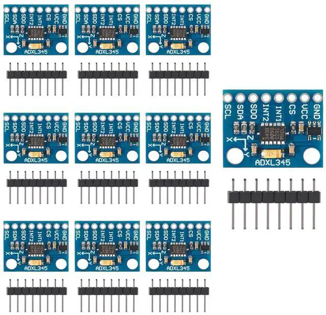 Main image of anicorn 10Pcs ADXL345 3-Axis Accelerometer Sensor Module IIC/SPI Transmission Compatible with for Arduino GY-291