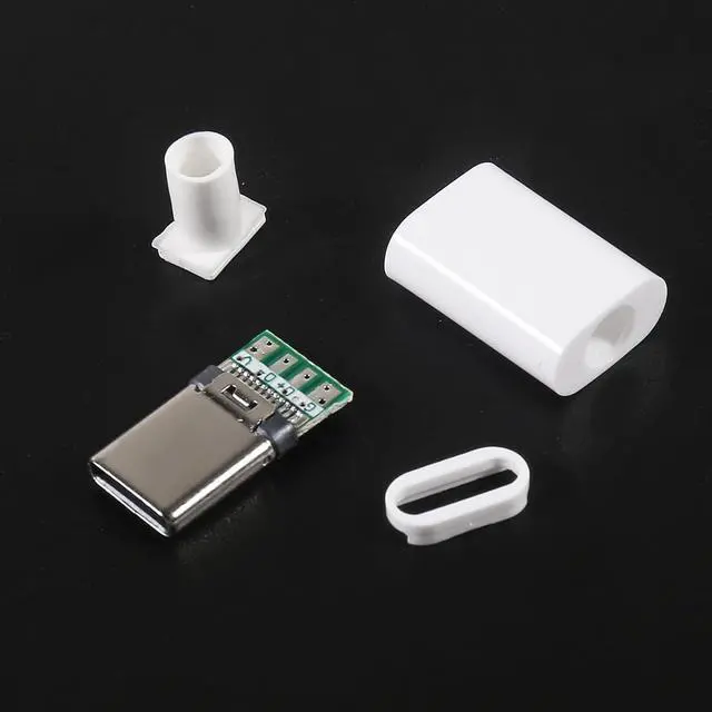 Alt view image 5 of 7 - anicorn 20PCS USB 3.1 Type C Connector 24 Pins Male Plug Socket Receptacle Adapter to Solder Wire & Cable 24P PCB Board Support Module-White