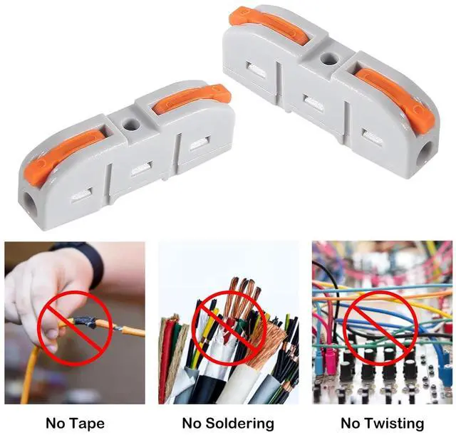 Alt view image 6 of 7 - anicorn 20 Pcs Conductor Compact Connectors Lever Wire Nuts, 1 Conductor Compact Wire Connectors Splicing Connectors for Any Circuit Inline 24-12 AWG