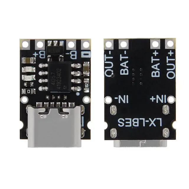 Alt view image 3 of 7 - anicorn 10PCS TP4057 1A Lithium Battery Charging Protection Board Module with Protection Type-C USB Charging Boards 3.7V 4.2V TP4056 Upgraded