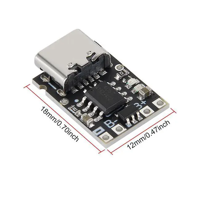 Alt view image 2 of 7 - anicorn 10PCS TP4057 1A Lithium Battery Charging Protection Board Module with Protection Type-C USB Charging Boards 3.7V 4.2V TP4056 Upgraded