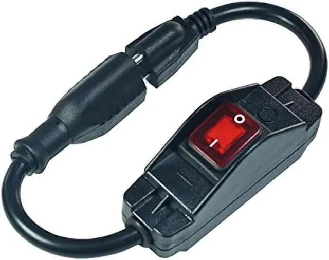 Alt view image 2 of 4 - Black 3 Prong Extension Cord with Waterproof Switch14AWG Heavy Duty Short Extension Cord with RED LED On Off Switch