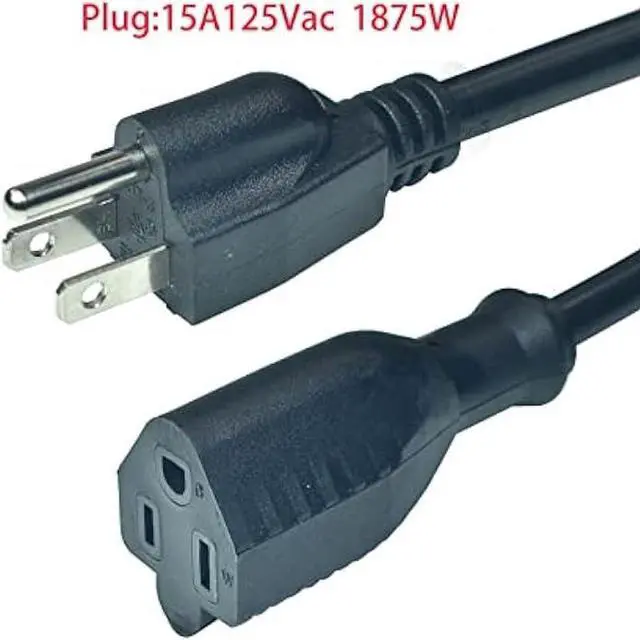 Alt view image 3 of 4 - Black 3 Prong Extension Cord with Waterproof Switch14AWG Heavy Duty Short Extension Cord with RED LED On Off Switch