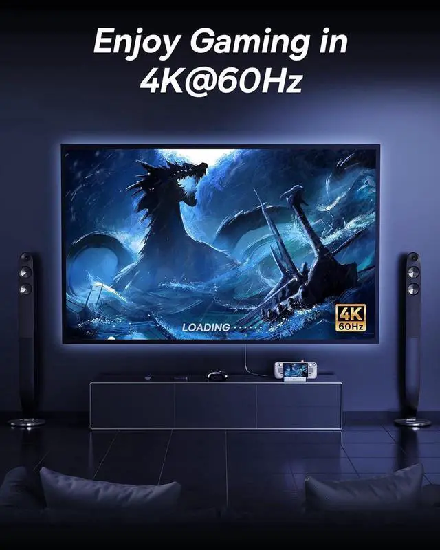 Alt view image 4 of 4 - Steam Deck Dock, Baseus 6-in-1 Docking Station for Steam Deck & ROG Ally & Legion Go with HDMI 2.0 4K@60Hz, Gigabit Ethernet, Adjustable Stand Design, 100W PD and 3 USB-A 3.0 Ports