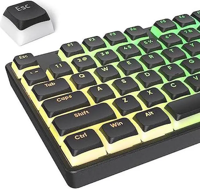 Alt view image 2 of 4 - SURMEN Pudding Keycaps Double Shot PBT Keycaps XDA Profile Translucent Layer Replacement for Full Size, TKL, 75%, 60% Layouts(Black)