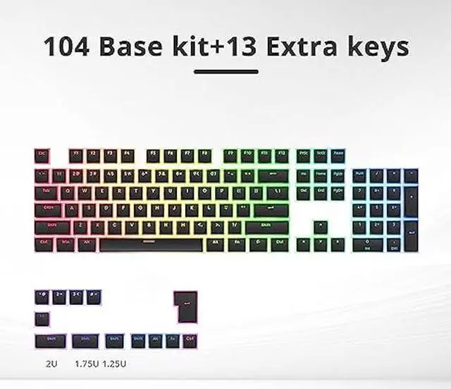 Alt view image 4 of 4 - SURMEN Pudding Keycaps Double Shot PBT Keycaps XDA Profile Translucent Layer Replacement for Full Size, TKL, 75%, 60% Layouts(Black)