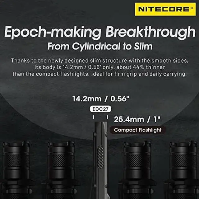 Alt view image 4 of 4 - Nitecore EDC27 3000 Lumen Ultra Slim High Performance EDC Flashlight